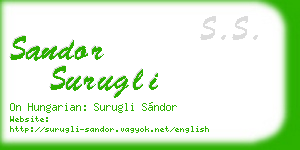 sandor surugli business card